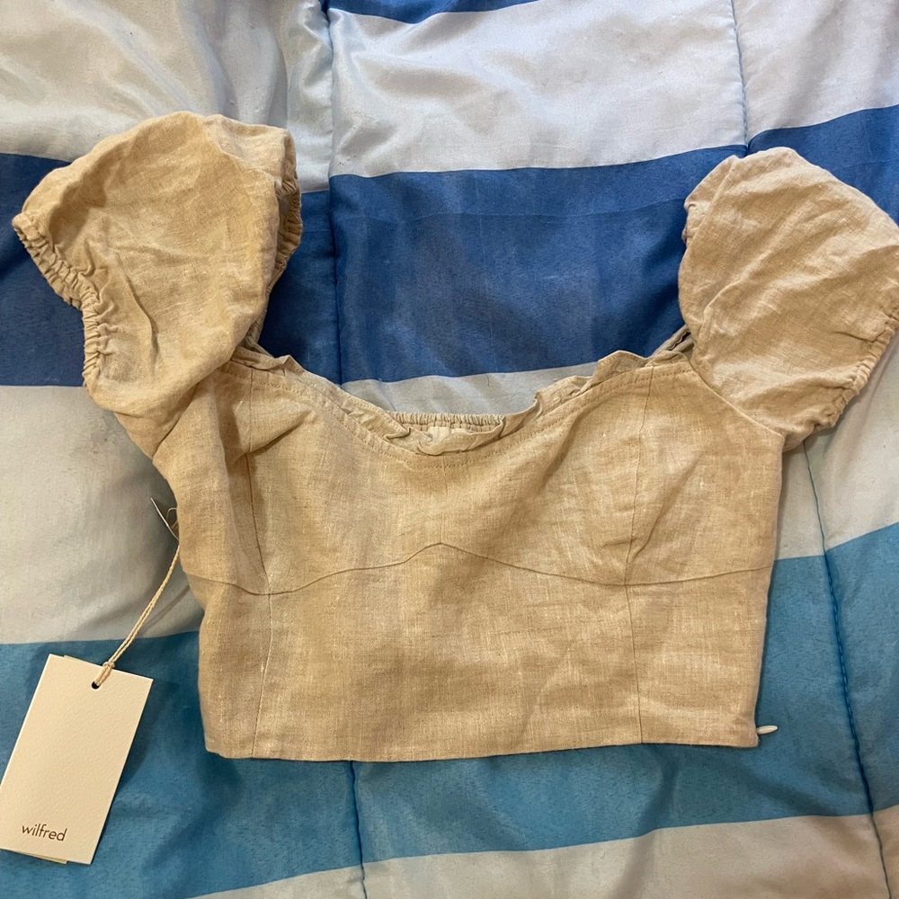 aritzia wilfred wander linen blouse